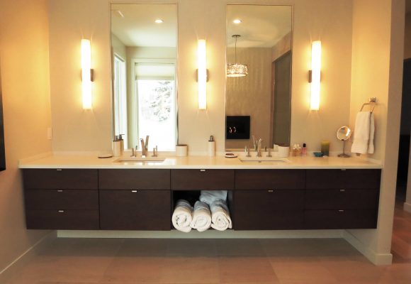 Double vanity sink installed by Refine Renovations in Edmonton, AB