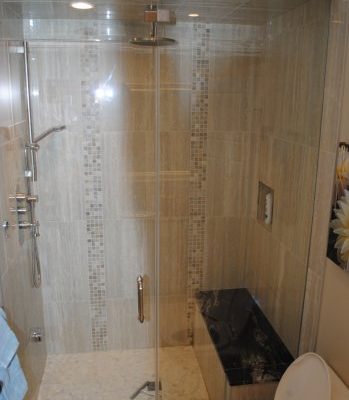 Glass shower installed by Refine Renovations